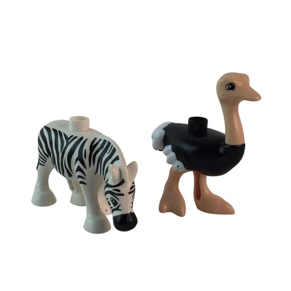 Lego Duplo Zoo Bus #10502 White Zebra Stripe Ostrich Lion Cub Zoo Keeper Figures - Picture 11 of 16